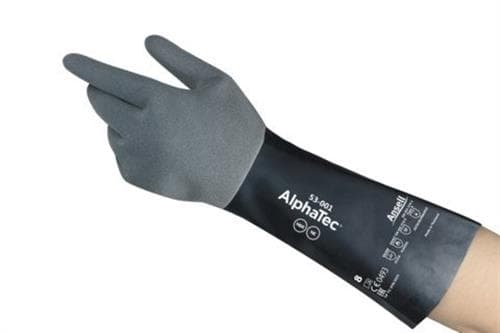 Kemiallinen käsine AlphaTec 53-001 harmaa/musta 10
