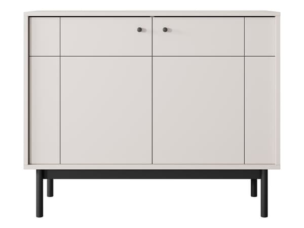 Byrå: två dörrar, fyra hyllor, Färg: kashmir träben: svarta, M: bredd: 103,5 cm, höjd: 83,5 cm, djup: 39 cm,