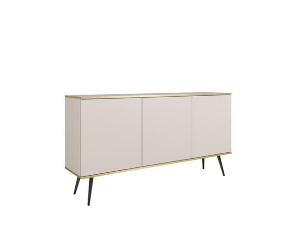Lipasto, beige, mustat jalat, 160 x 85 x 39 cm