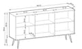 Miniatyrbillede 4 af 5: Kommode, hvid med sorte ben, 160 x 85 x 39 cm