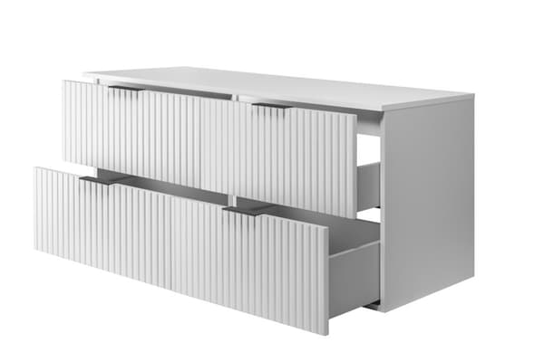 Badezimmer-Hängeschrank mit Arbeitsplatte, weiß, 120 x 57 x 46 cm