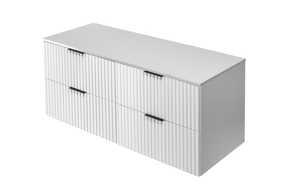 Badezimmer-Hängeschrank mit Arbeitsplatte, weiß, 120 x 57 x 46 cm