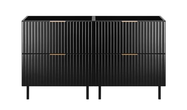 Badrumsskåp, svart, 120 x 77 x 46 cm