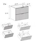 Miniatyrbillede 2 af 9: Badezimmerschrank, Weiß / Craft-Eiche, 140 x 77 x 46 cm