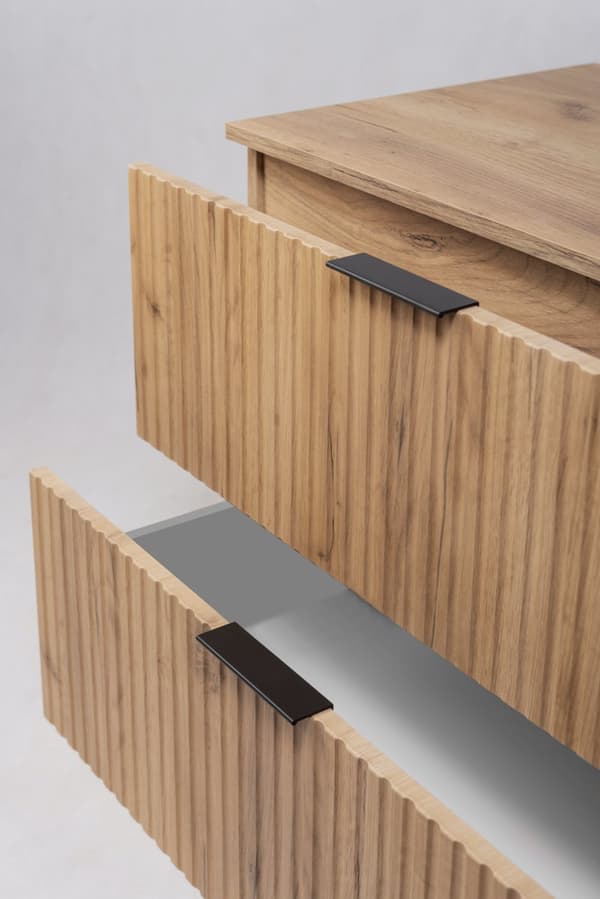 Badrumsskåp, craft ek / svart, 140 x 77 x 46 cm