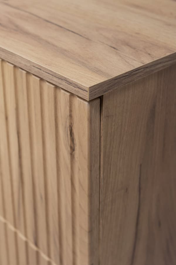 Badrumsskåp, craft ek / svart, 140 x 77 x 46 cm