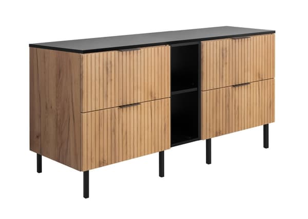 Kylpyhuonekaappi, craft tammi / musta, 140 x 77 x 46 cm