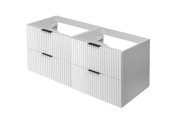 Badeværelses vægskab under håndvasken, hvid, 120 x 57 x 46 cm