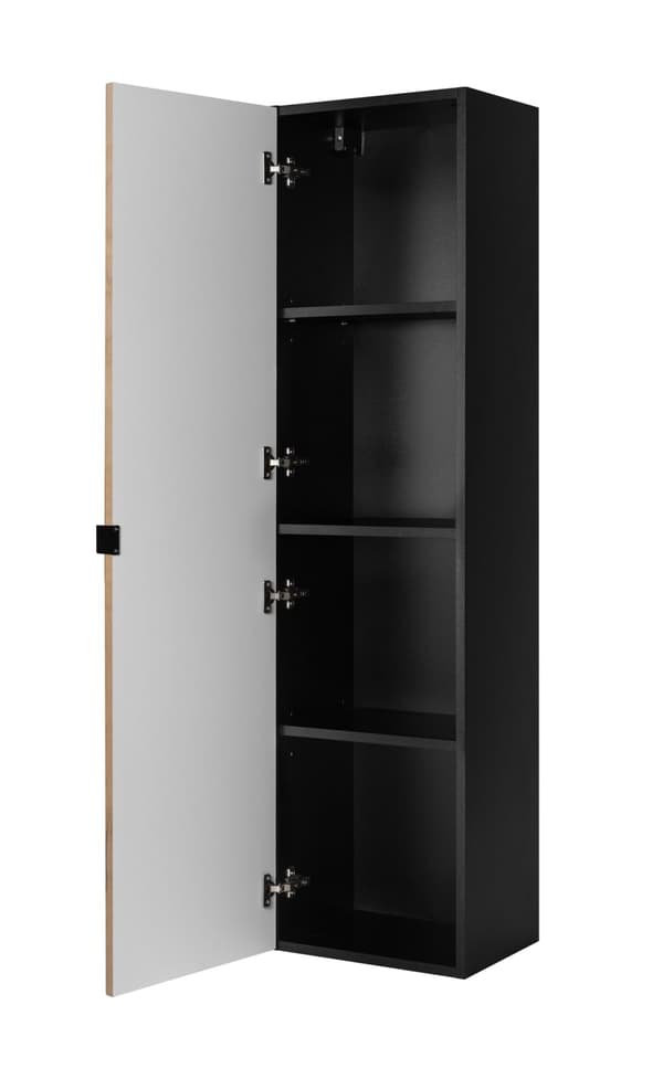 Badeværelsesstolpe, venstre, sort, 35 x 136 x 25 cm