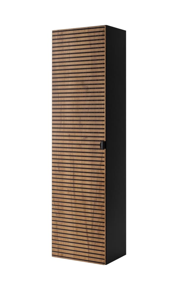 Badrumsstolpe, vänster, svart, 35 x 136 x 25 cm