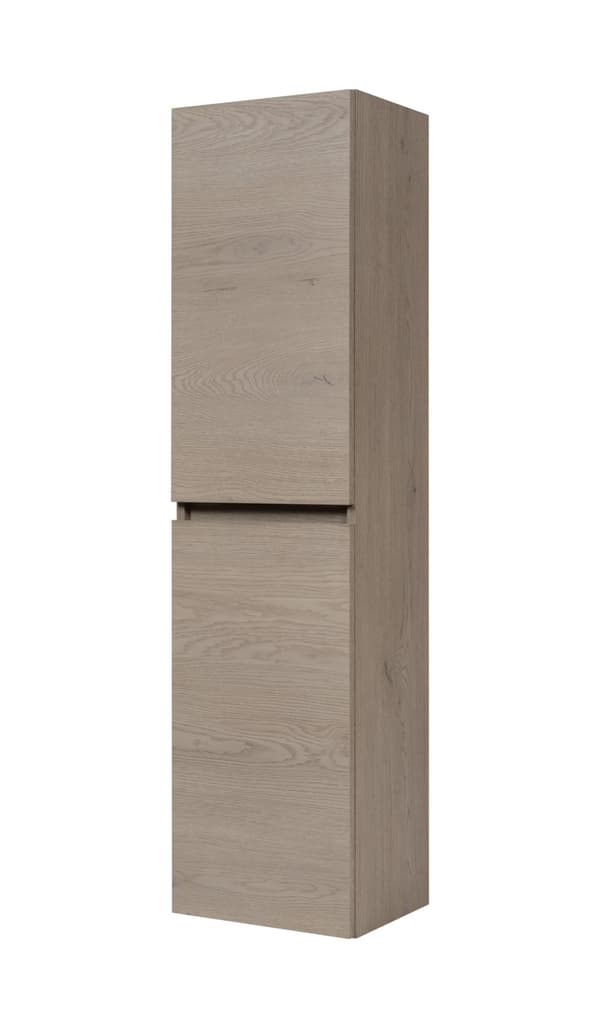 Badrumsskåp, mörk ek, 35 x 136 x 25 cm
