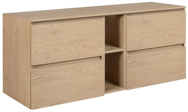 Kylpyhuonekaappi, vaalea tammi, 140 x 57 x 46 cm