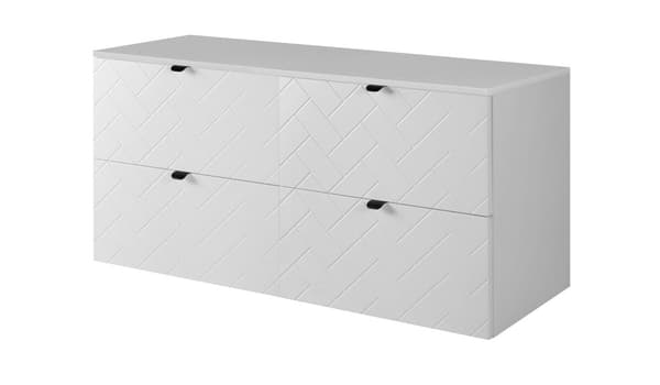 Kylpyhuoneen riippukaappi työtasolla, valkoinen, 120 x 57 x 46 cm