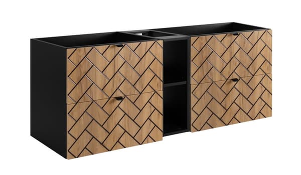 Badezimmer-Wandwaschbeckenschrank, Handwerk, 140 x 57 x 46 cm