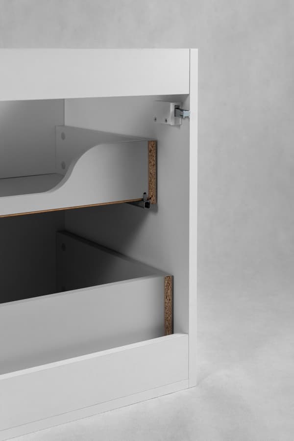 Kylpyhuoneen riippukaappi työtasolla, valkoinen, 140 x 57 x 46 cm