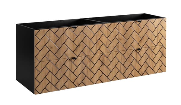 Kylpyhuoneen seinään kiinnitettävä pesuallaskaappi, craft, 160 x 57 x 46 cm
