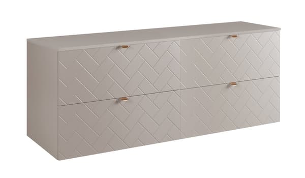 Badezimmer-Hängeschrank unter dem Waschbecken, schwarz, 160 x 57 x 46 cm