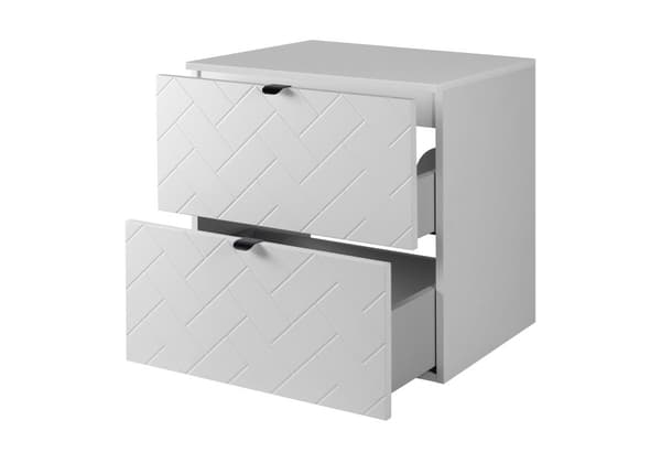 Badezimmer-Hängeschrank mit Arbeitsplatte, weiß, 60 x 57 x 46 cm