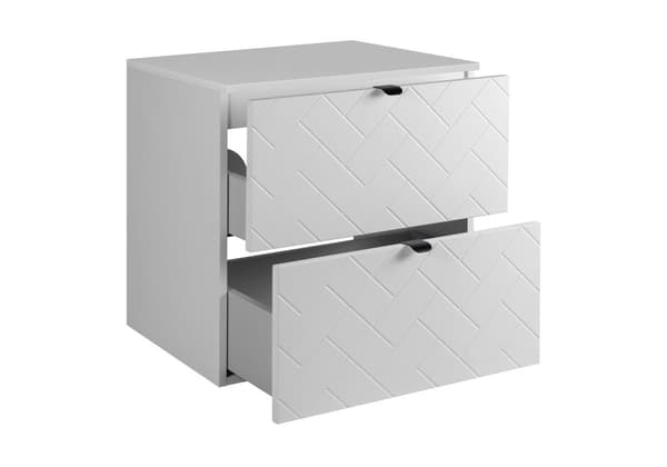Badezimmer-Hängeschrank mit Arbeitsplatte, weiß, 60 x 57 x 46 cm