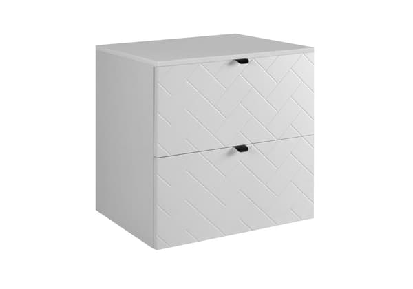 Badezimmer-Hängeschrank mit Arbeitsplatte, weiß, 60 x 57 x 46 cm
