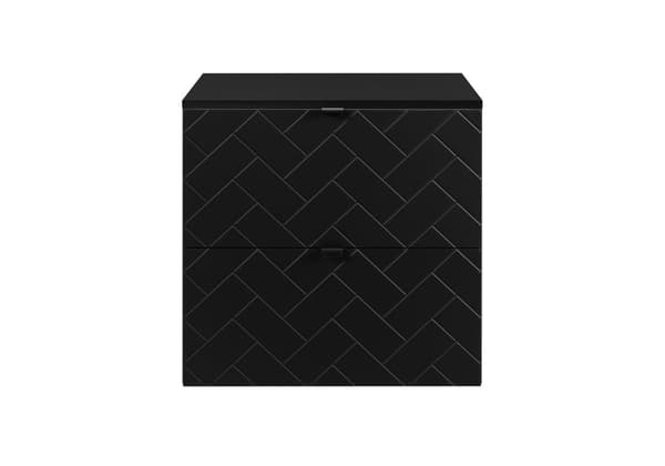 Badezimmer-Hängeschrank mit Arbeitsplatte, schwarz, 60 x 57 x 46 cm