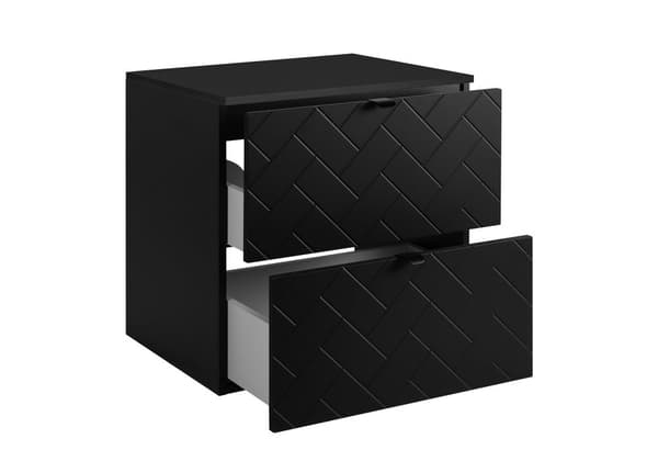 Badezimmer-Hängeschrank mit Arbeitsplatte, schwarz, 60 x 57 x 46 cm