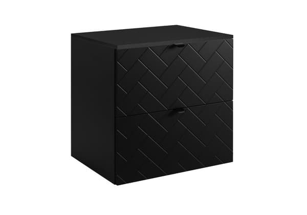 Badezimmer-Hängeschrank mit Arbeitsplatte, schwarz, 60 x 57 x 46 cm