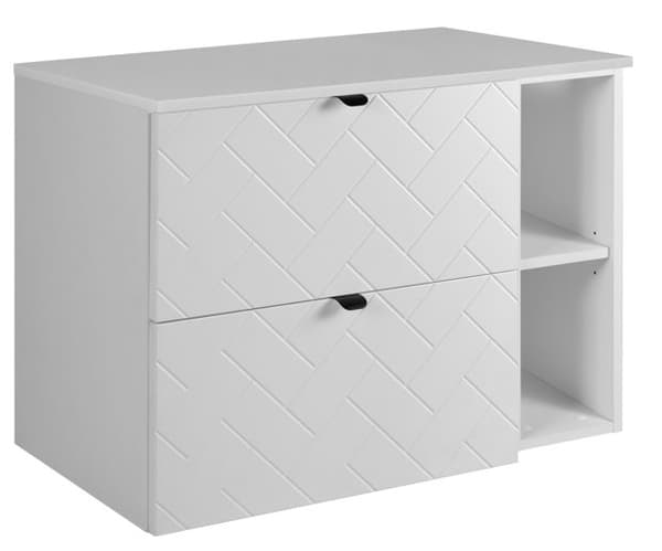 Badezimmer-Hängeschrank mit Arbeitsplatte, weiß, 80 x 57 x 46 cm