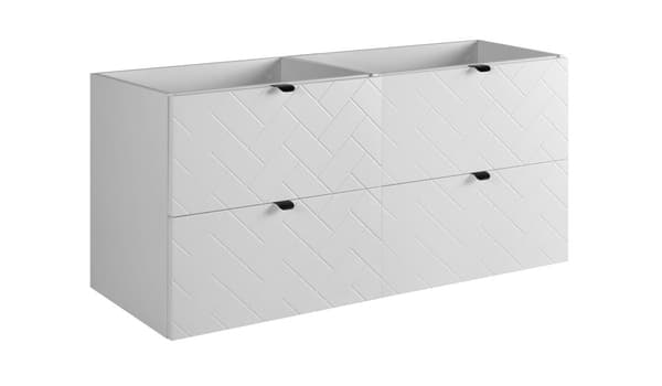 Badrumsväggskåp under tvättställ, vit, 120 x 57 x 46 cm