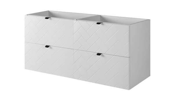 Badrumsväggskåp under tvättställ, vit, 120 x 57 x 46 cm