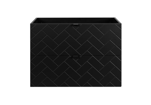 Vägghängt tvättställsskåp för badrum, svart, 80 x 57 x 46 cm