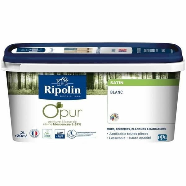 Pohjamaali Ripolin Valkoinen Satiiniviimeistely 2 L