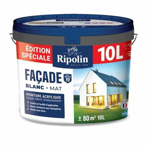 Pohjamaali Ripolin Valkoinen Matta 10 L