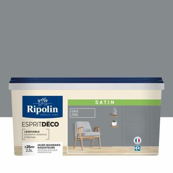 Pohjamaali Ripolin Harmaa Satiiniviimeistely 2,5 L
