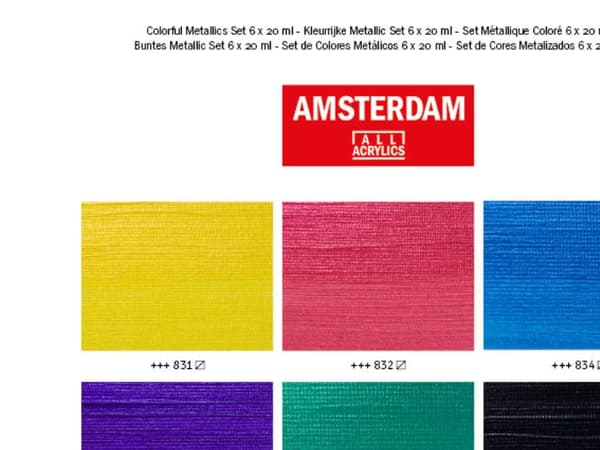 Amsterdam Standard Series acrylic paint colorful metallic set | 6 x