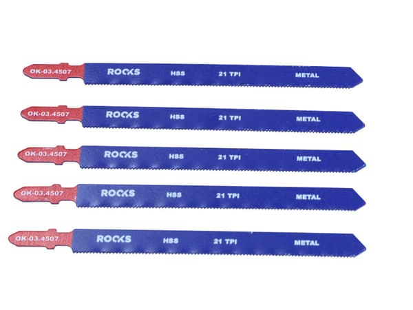 ROOKS HSS STIKSAVSBLAD, TYPE T, STÅL, 21 TPI X 130 MM, 5 STK.