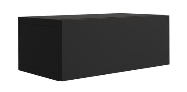 Upphängt sängskåp med låda – Slät front – Svart, 40 x 20 x 16 cm