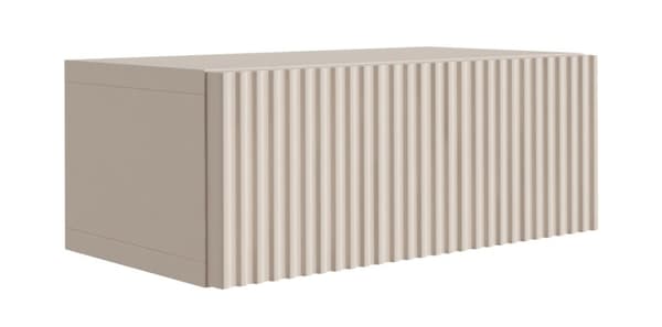 Upphängt sängskåp med låda – Räflad front, lameller – kaschmir, 40 x 20 x 16 cm