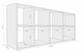 Miniatyrbild 5 av 8: Bokhylla med 6 fack – Vit – 147 × 74 × 30 cm, vertikalt och horisontellt
