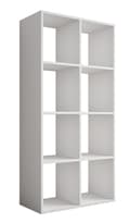 Miniatyrbild 2 av 8: Bokhylla med 6 fack – Vit – 147 × 74 × 30 cm, vertikalt och horisontellt