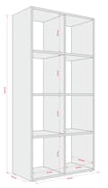 Miniatyrbild 4 av 8: Bokhylla med 6 fack – tegelröd – 147 × 74 × 30 cm, vertikalt och horisontellt
