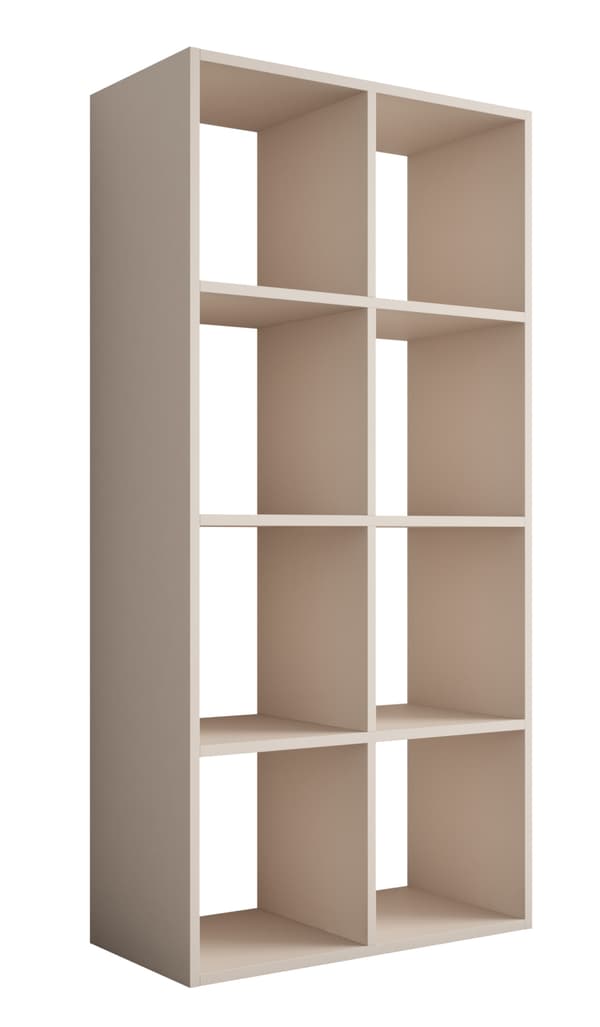 Bokhylla med 6 fack – Cashmere – 147 × 74 × 30 cm, vertikalt och horisontellt