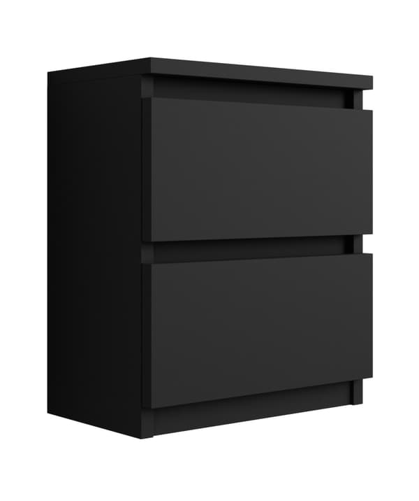 Stående sängskåp med 2 lådor – 45 × 36 × 36 cm – Svart