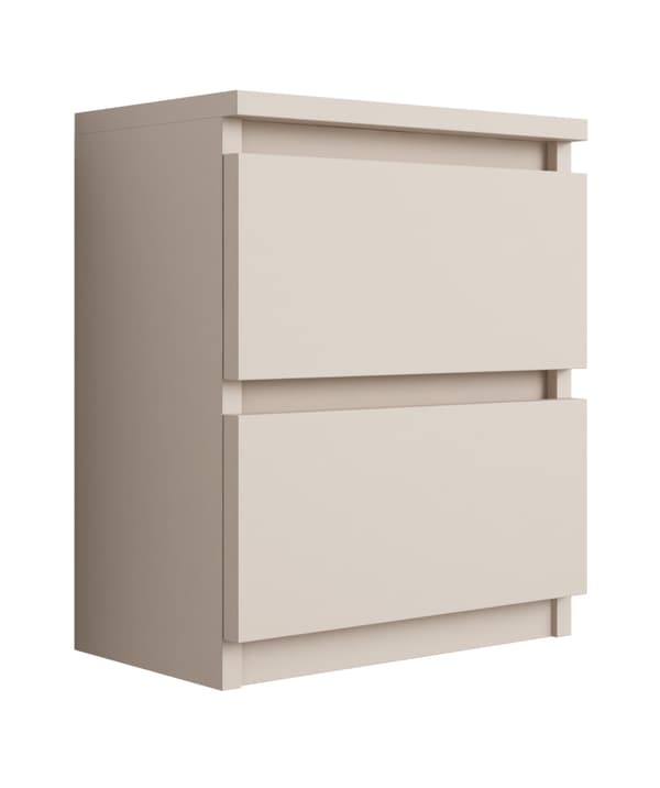 Stående sängskåp med 2 lådor – 45 × 36 × 36 cm – kaschmir
