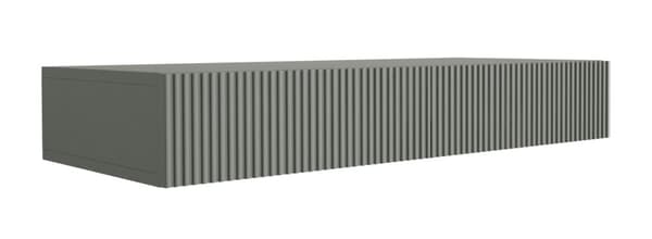 Riippuva pukeutumispöytä laatikoilla, uritettu etuosa - aloenvihreä, 100 x 40 x 16 cm