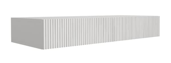 Hängande toalettbord med lådor, räfflad front - Vit, 100 x 40 x 16 cm