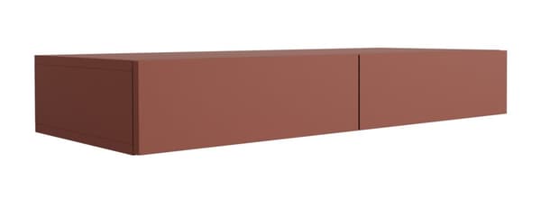 Hängande toalettbord med lådor, slät front - tegelröd, 100 x 40 x 16 cm