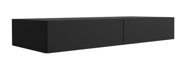 Hængende toiletbord med skuffer, glat front - Sort, 100 x 40 x 16 cm