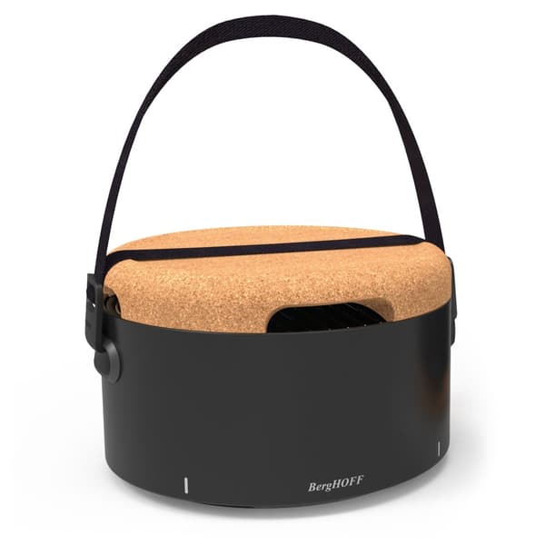 BergHOFF Bord BBQ - Portabel Kolgrill med Justerbart Luftfldeslock, Idealisk fr Trdgrd, Park eller Balkong Beige, Vit