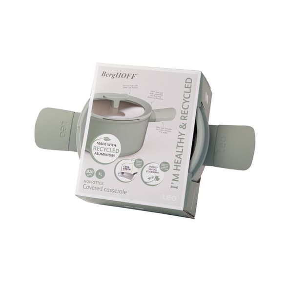 BergHOFF 20 cm gryde med lg - Balance Sage med keramisk non-stick belgning og skeholder i glaslg